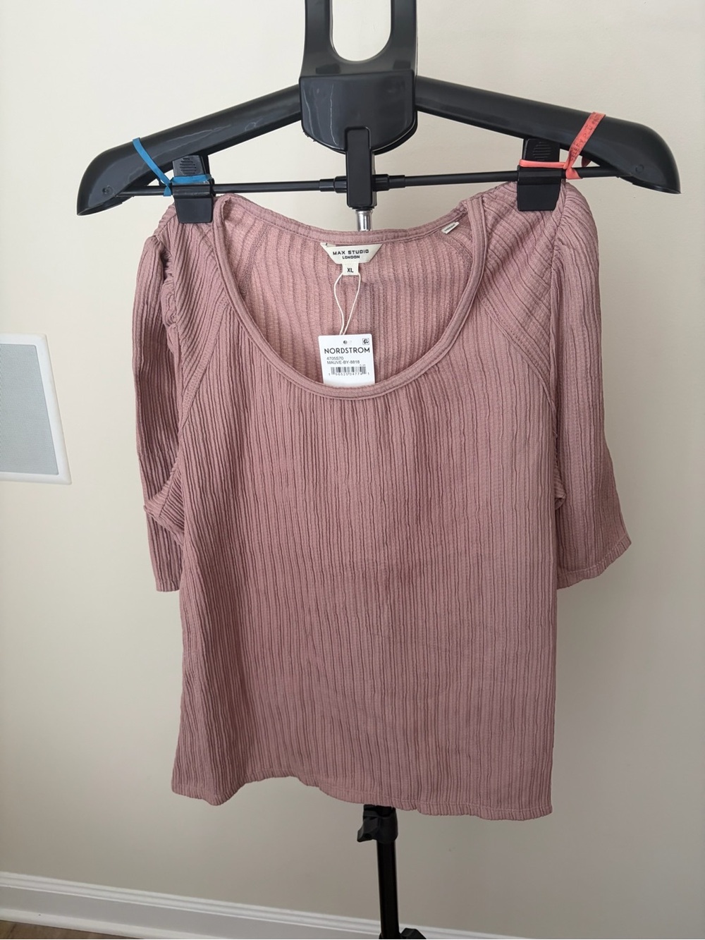 NWT Max Studio London Mauve Ribbed Top XL - Soft Girl Era Approved